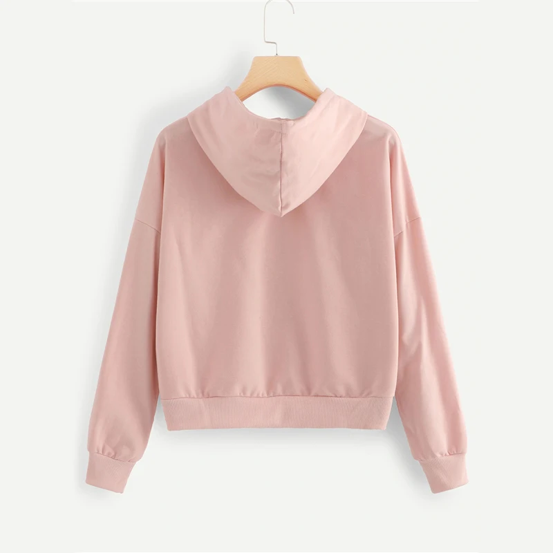 Dotfashion вельвтовые штаны с розовой шнуровкой, однотонная женская куртка, весна, повседневная одежда с капюшоном, пальто, ветровка, на молнии, с капюшоном, верхняя одежда