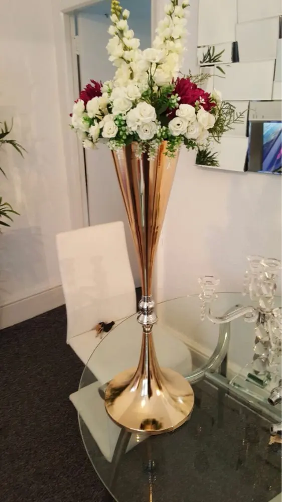 

Trumpet Vase For Wedding Centerpiece, Gold Flower Vase Wedding Supply
