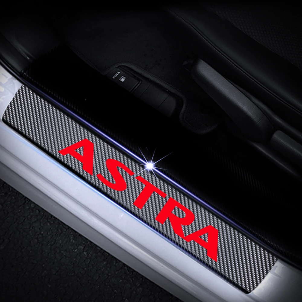 Car Door Sill Protector For OPEL ASTRA Carbon Fiber Vinyl Sticker Scuff Protection Accessories Step Scratch Cover | Автомобили и