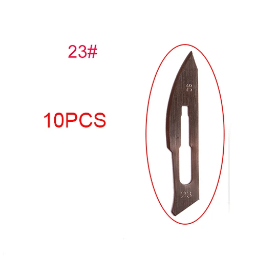 10pcs-Blade-23 Ручка из нержавеющей стали, скальпель, одноразовое лезвие, многоцелевой нож для резки электроники, инструменты для ремонта печатных плат, скальпель - Цвет: 10pcs-Blade-23