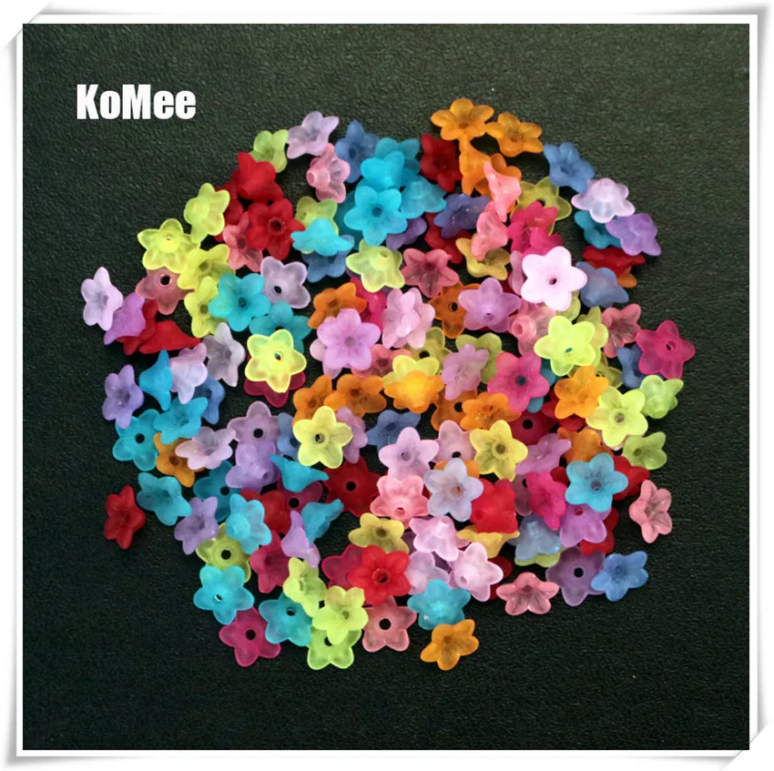 

Free shipping Wholesale 4900pcs 10x4mm KoMee Acrylic Spacer Flower Beads 12 Color In Stock For Decoration & DIY