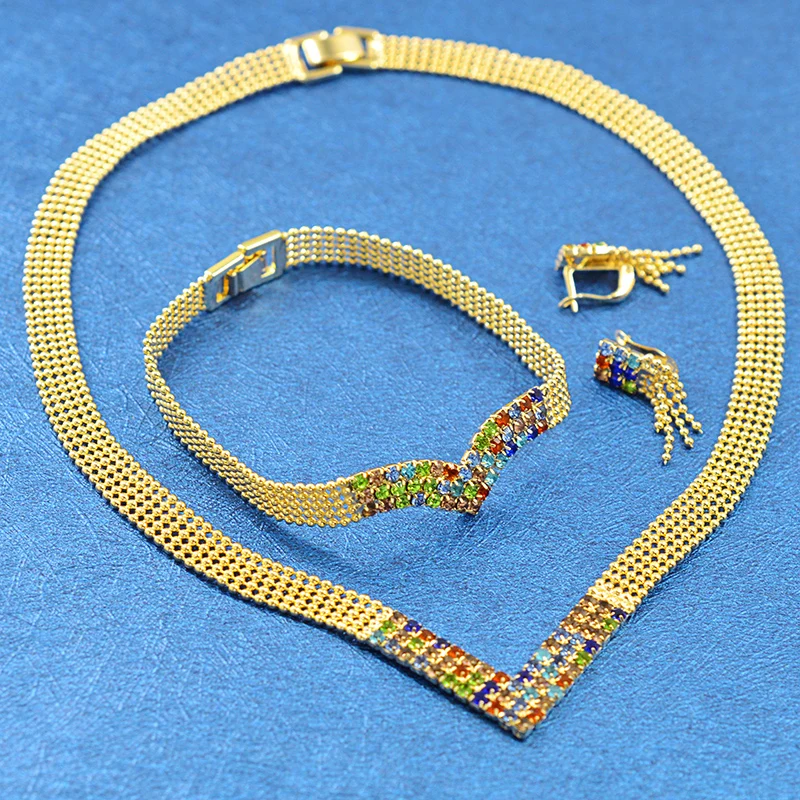 Sunny Jewelry ювелирный набор в богемном стиле для женщин ожерелье серьги браслет