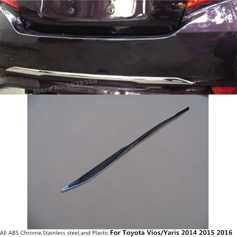 

Для Toyota Vios/Yaris/sedan 2014 2015 2016 Защитная крышка кузова автомобиля бампер ABS хромированная отделка задняя Задняя Нижняя панель 1 шт.