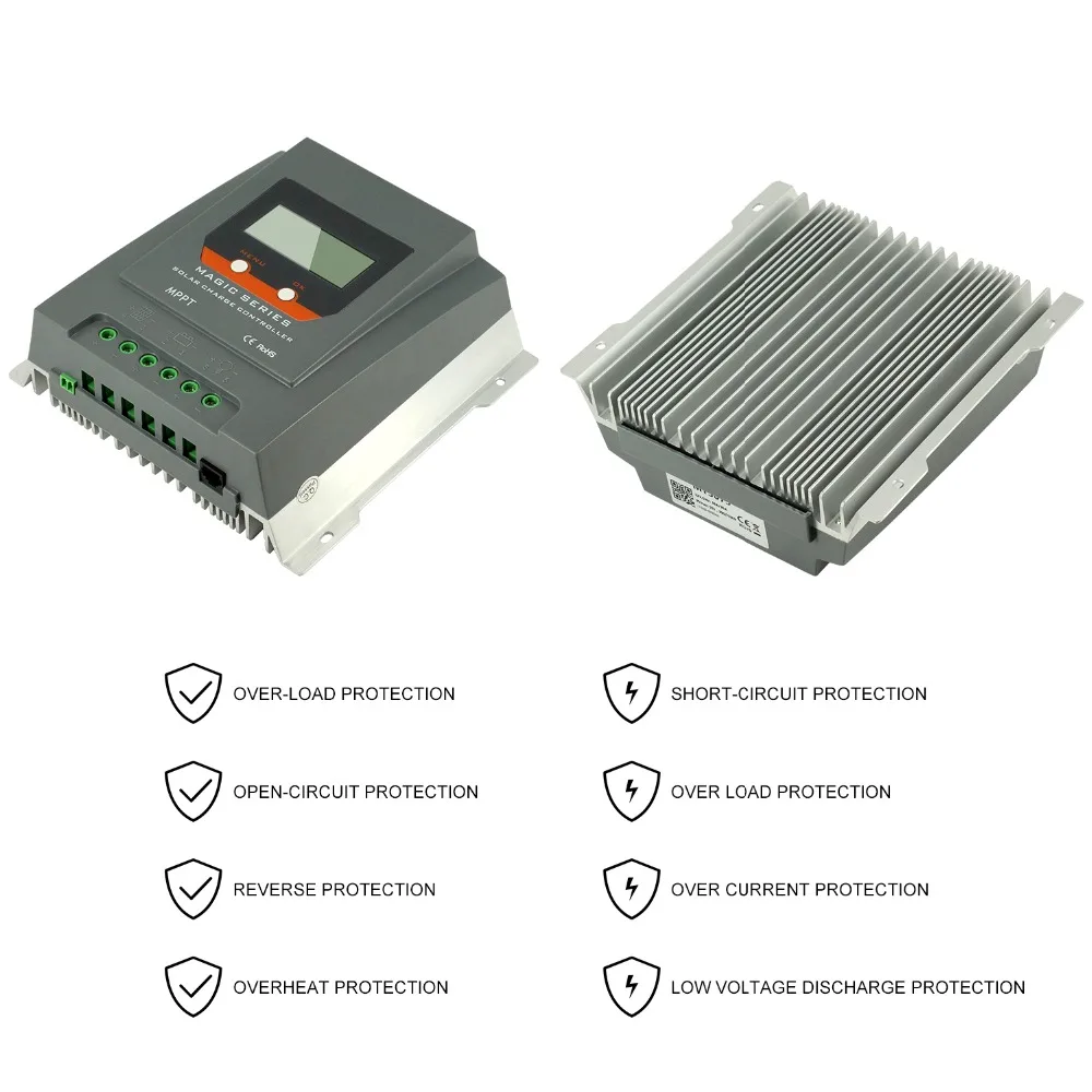 저렴한 PowMr-MPPT 충전기 태양 컨트롤러 30amp 네거티브 그라운드 12V, 24V 자동 밀봉, 젤, 침수 배터리, LCD 디스플레이 듀얼 USB