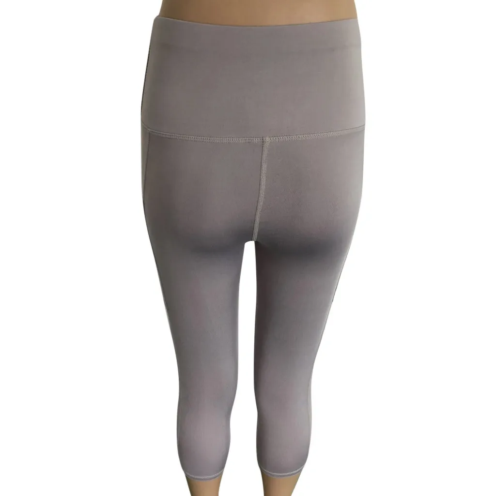 Женские однотонные штаны для йоги с высокой талией леггинсы карманами и пуш-ап