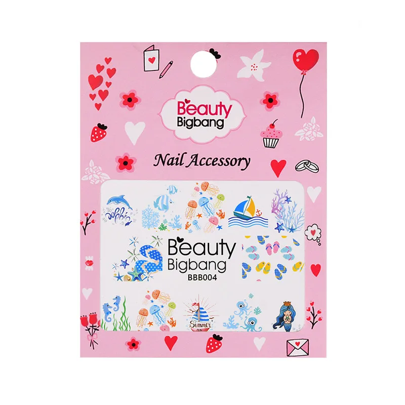 BeautyBigBang, 2 шт, 3D наклейки для ногтей, переводные наклейки с водой, мороженое, торт, дизайн, сделай сам, Переводные картинки, слайдеры, наклейки для ногтей, украшения