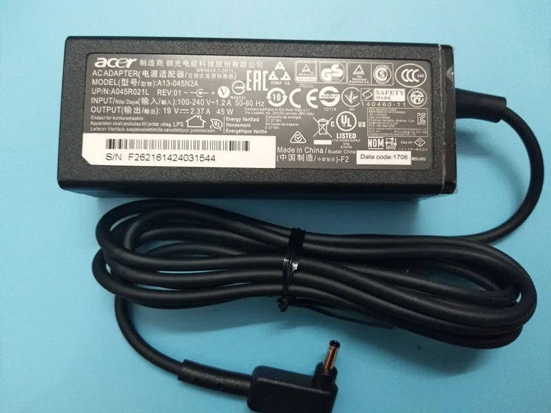 Зарядное устройство для ноутбука Acer Chromebook 11 PA 1450 26 13 19 в 2 37a 45 Вт 3 0*1 1 мм адаптер
