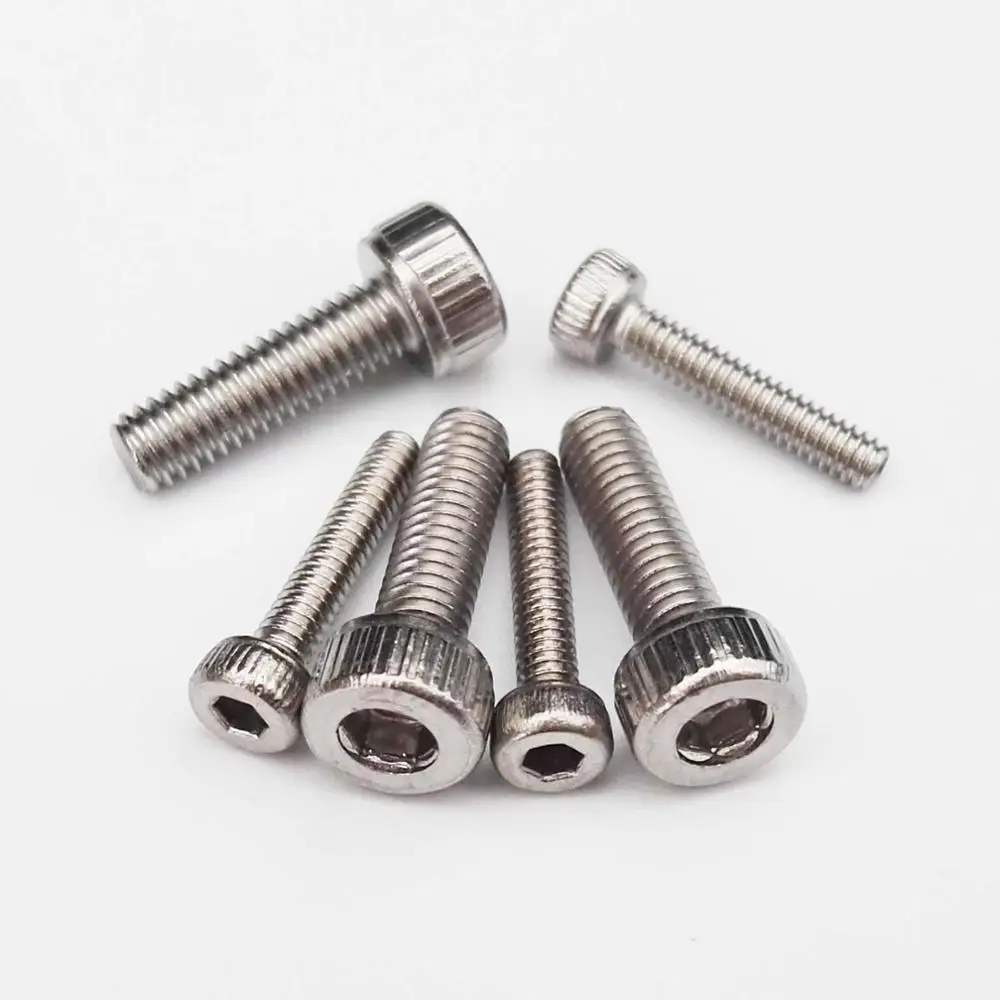 304 stainless steel 25 шт. Метрическая резьба M2 M3 черная 12,9 класс 304 A2 Шестигранная крышка из нержавеющей стали Болт с шестигранной головкой длина 3-35 мм - Цвет: 304 stainless steel