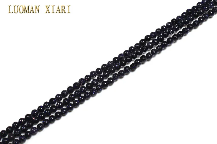 Blue Sand stone AAA 3 мм натуральный камень бусины розовый кварц кристалл Аметист, Агат для самостоятельного изготовления ювелирных изделий браслет материал Strand 15'' - Цвет: Blue Sand stone
