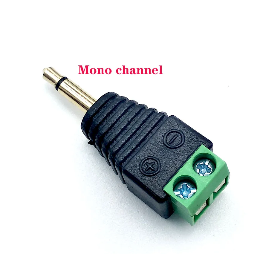 2pole plug 2pcs 2 шт./лот 3,5 разъем стерео адаптер 3,5 мм RCA аудио; моно-канал штекер к винтовой клемме аудио; моно-канал штекер - Цвет: 2pole plug 2pcs