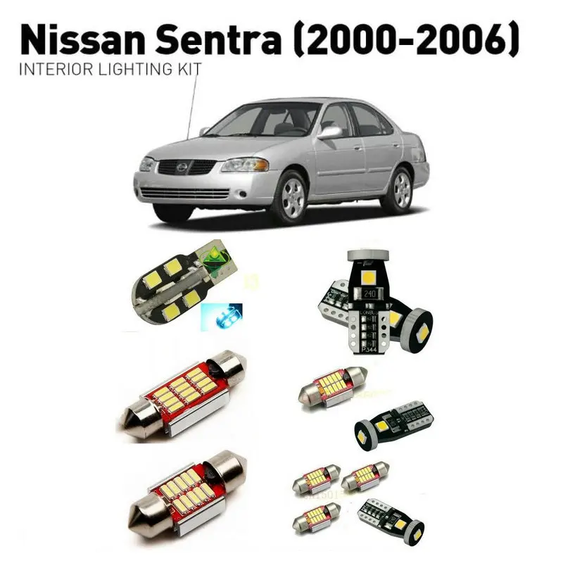 

Led interior lights For Nissan sentra 2000-2006 6pc Led Lights For Cars lighting kit automotive bulbs Canbus