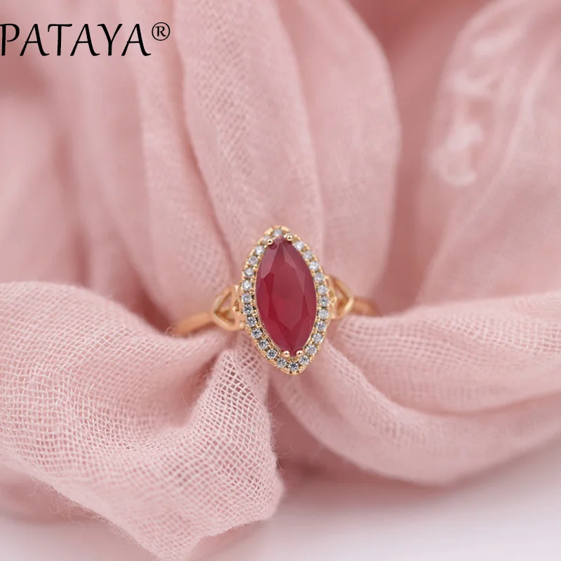 PATAYA, Новое поступление, кольца с конским глазом, натуральный циркон, 585, розовое золото, для женщин, для свадьбы, вечеринки, модные, милые, Роскошные, ювелирные изделия, 5 цветов