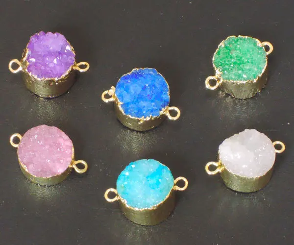 Хрусталь смешанного цвета круглые соединители для золотой обшивки примерно 15 мм