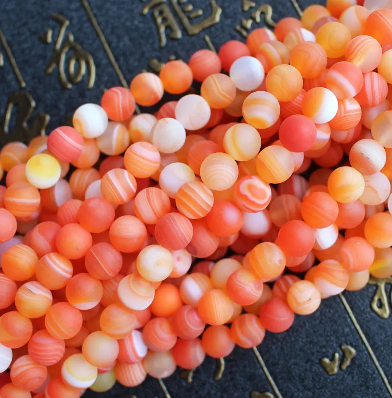 Frost Plum/ Orange Strip Agat Round Loose Beads 15inch For DIYJewelry making!We provide mixed wholesale for all items ! | Украшения и