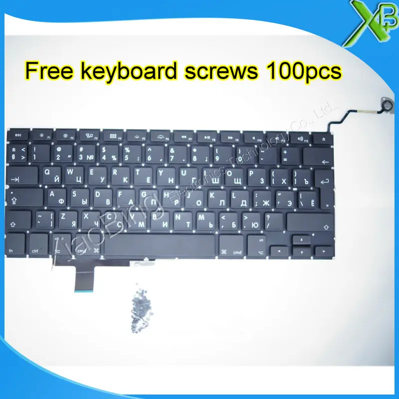 Русская клавиатура RU + 100 винтов клавиатуры для MacBook Pro 17 1 &quotA1297 2008 2011 лет|ru keyboard|a1297