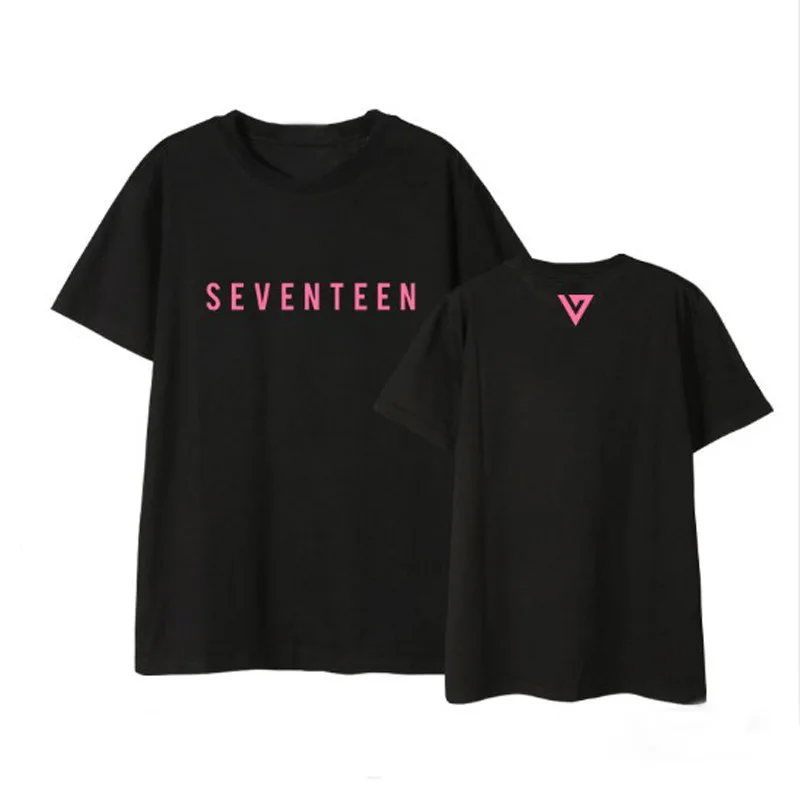 Black Kpop SEVENTEEN DIAMOND EDGE альбом рубашки хип-хоп Повседневная Свободная одежда футболка Топы с короткими рукавами футболки DX514 - Цвет: Black
