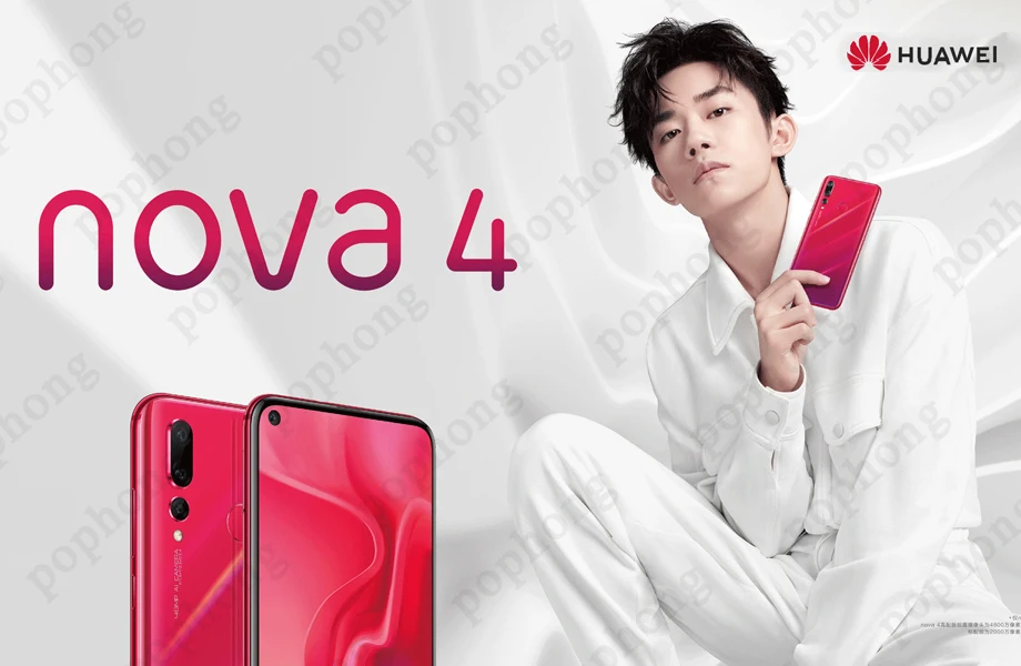 HUAWEI NOVA 4 LTE сотовый телефон 6,4 дюймов 6 ГБ 128 ГБ Kirin 970 Восьмиядерный Android 9,0 отпечатков пальцев 4* камеры