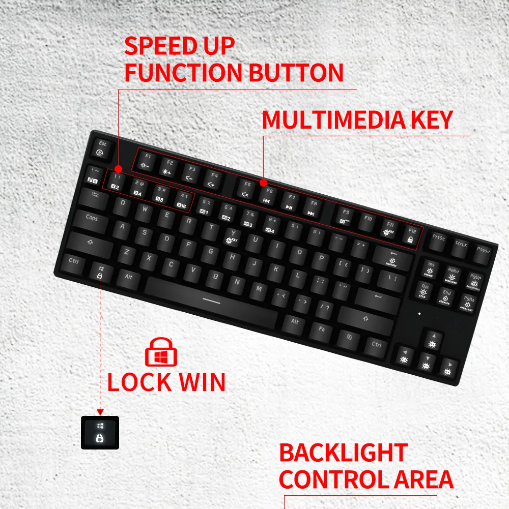 HEXGEARS GK707 87 Клавиатура белый синий водонепроницаемый Kailh коробка переключатель игровая клавиатура Горячая замена переключатель Механическая игровая клавиатура