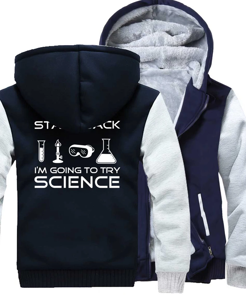 

Men's Sportswear Hoody 2019 New Fashion Thick Hoodies Print Stand Back I'm Going To Try Science Casual Hip Hop Sweatshirt Hoody