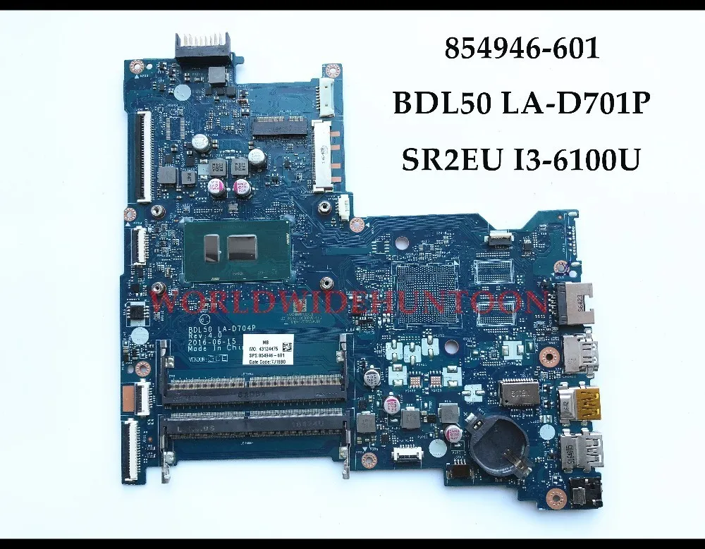 Высокое качество 854946-601 для HP 15-AY 115-AY028CA материнская плата ноутбука BDL50 LA-D704P SR2EU