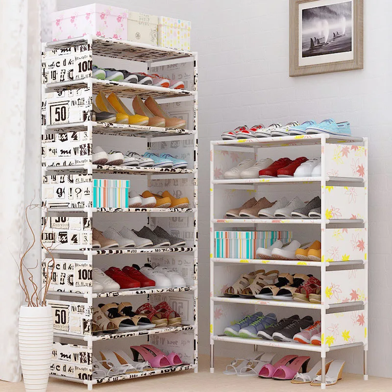 Полка для обуви легко в собранном виде из нетканого материала многослойная полка