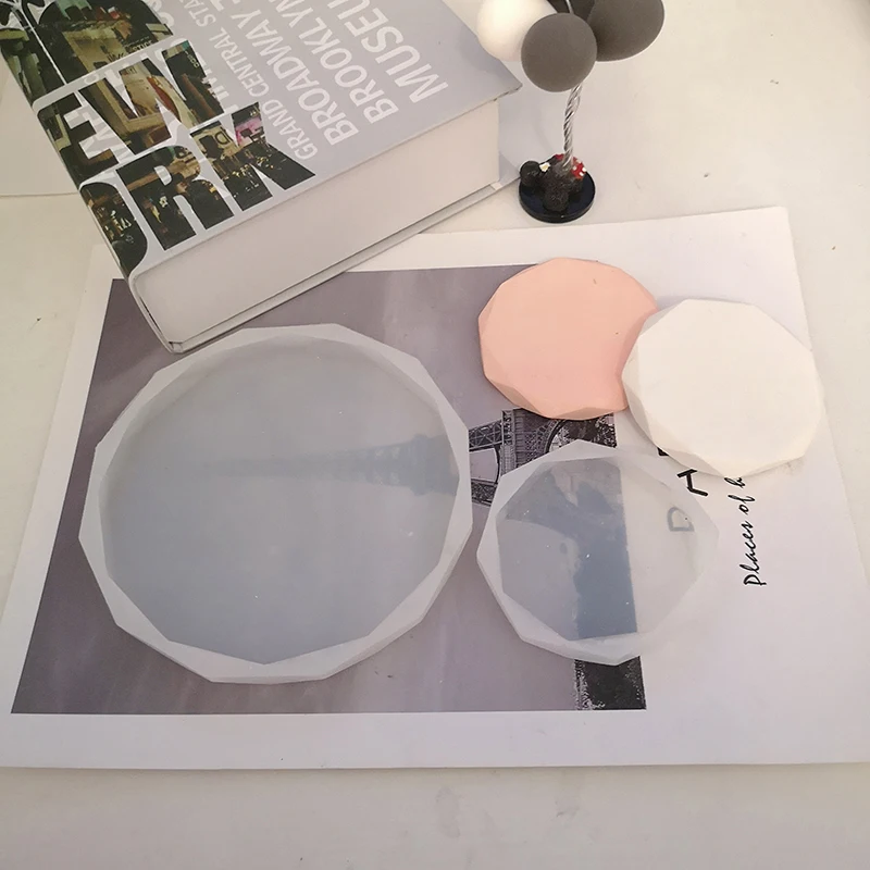 Круглый поднос силиконовая форма Подсвечник ремесла ароматический гипсовый