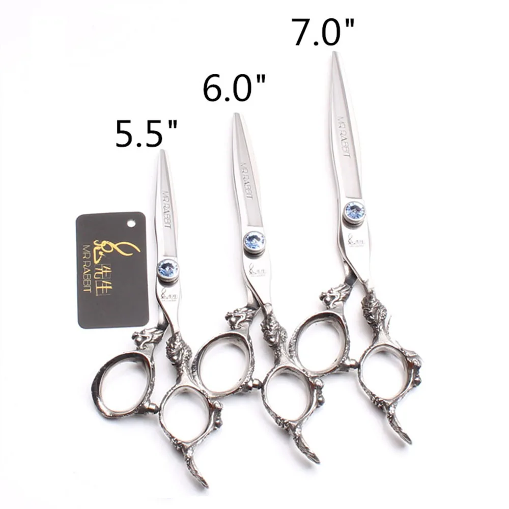 5 &quot6&quot 7 &quotJP 440C мистер кролик Парикмахерские ножницы натуральные волосы