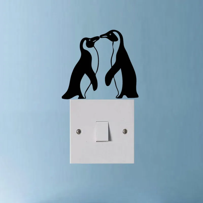 Пингвин поцелуи милые креативный настенный стикер для выключателя Наклейка