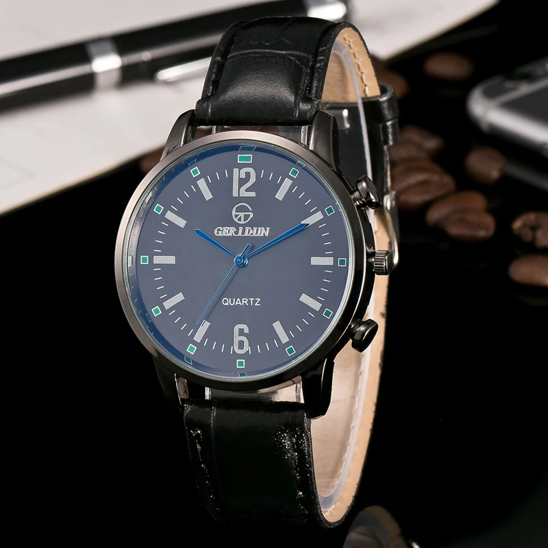 Relogio Masculino 2017 Топ бренд класса люкс Бизнес кварцевые кожаные мужские часы модные