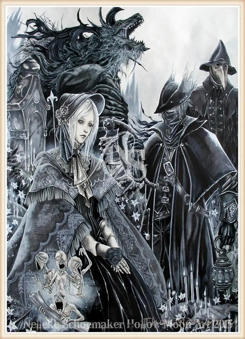 Игра Bloodborne плакаты высокое качество наклейки на стену с белым покрытием бумага