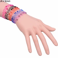juchao boho bracelets for women crystal beads stretch tattoo fish line charm bracelet female jewelry armbanden voor vrouwen