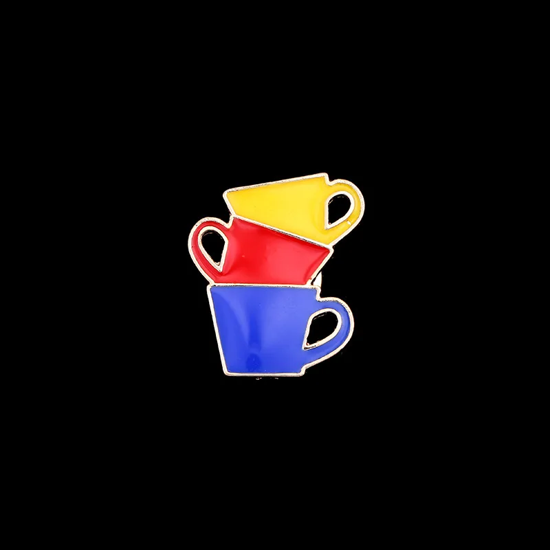 Wholesale Cartoon Coffee Cup Brooches Women Men Colours Enamel Pin Backpack Button Pins Denim Jackets Hat Cloth Accessories | Украшения и