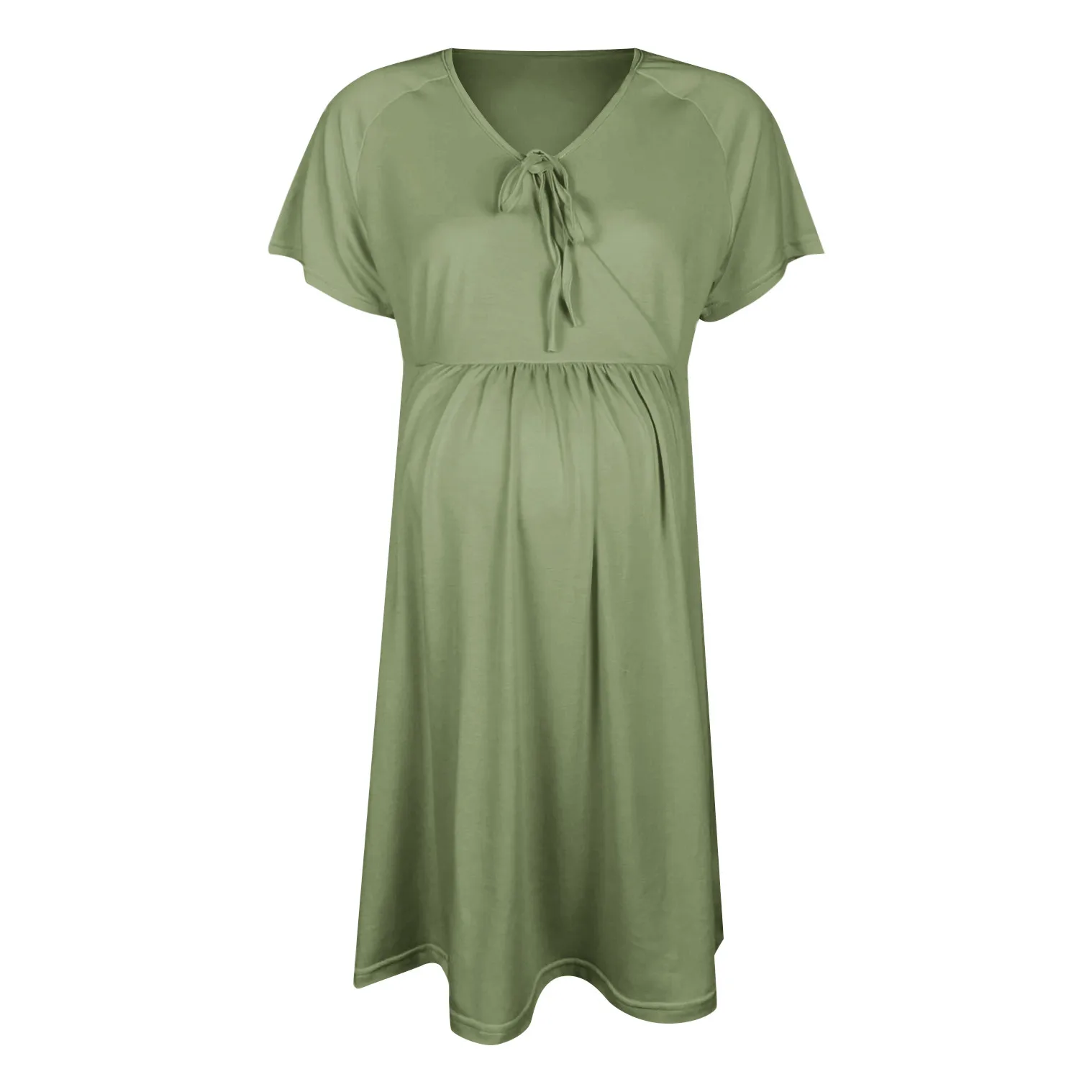 Green Женское платье для беременных, для отдыха, с коротким рукавом, для грудного вскармливания, разноцветное, 12 цветов, летнее платье для беременных, реквизит для беременных, robe de gros - Цвет: Green