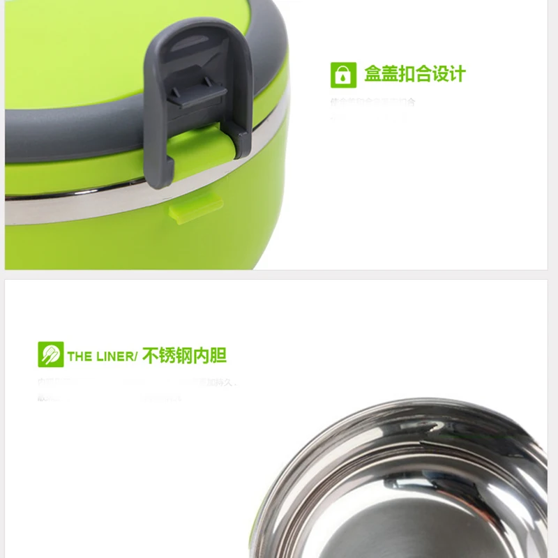 1 шт. Портативный Коробки для обедов Нержавеющая сталь термос Bento детский пищевой
