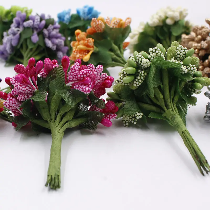 12 шт. искусственные цветы ягоды венки для свадебного украшения ремесленные