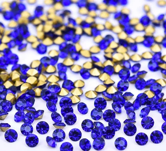 royal blue 30 цветов чешские хрустальные точечные Стразы для ногтей swarovsky SS3 1,3 мм-1,4 мм конус с заостренным фольгированным дном - Цвет: royal blue
