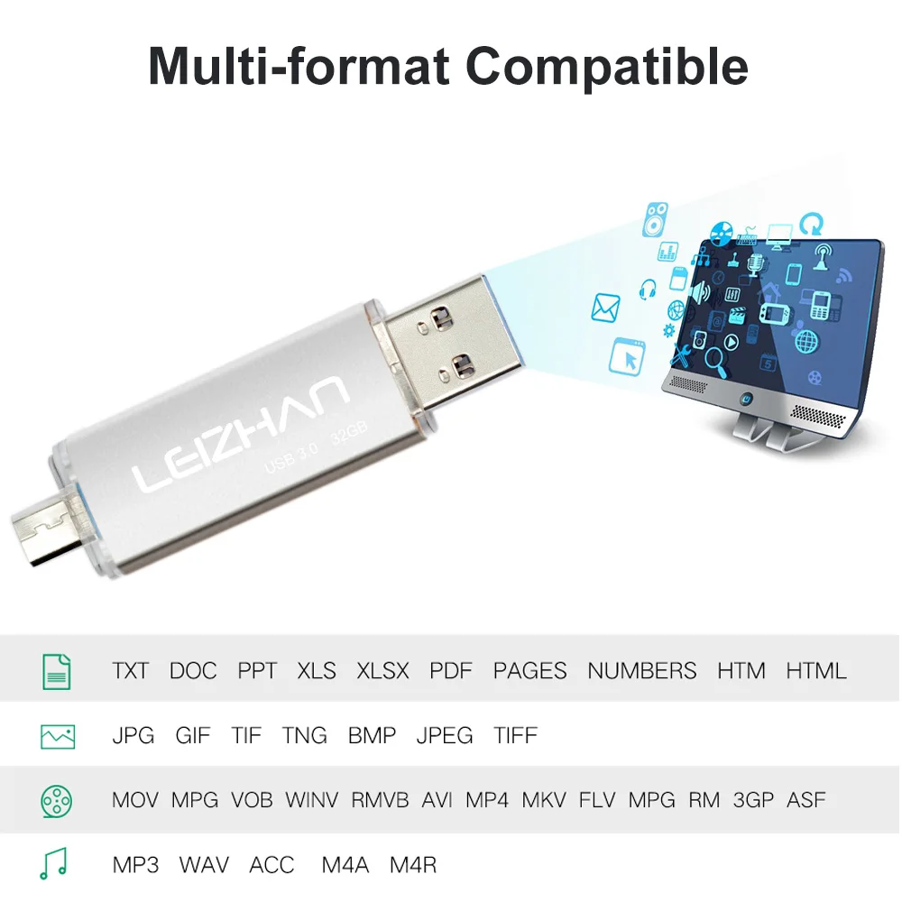 USB флеш накопитель LEIZHA металлический 64 ГБ 32 16 8 4 Гб|USB флэш-накопители| |