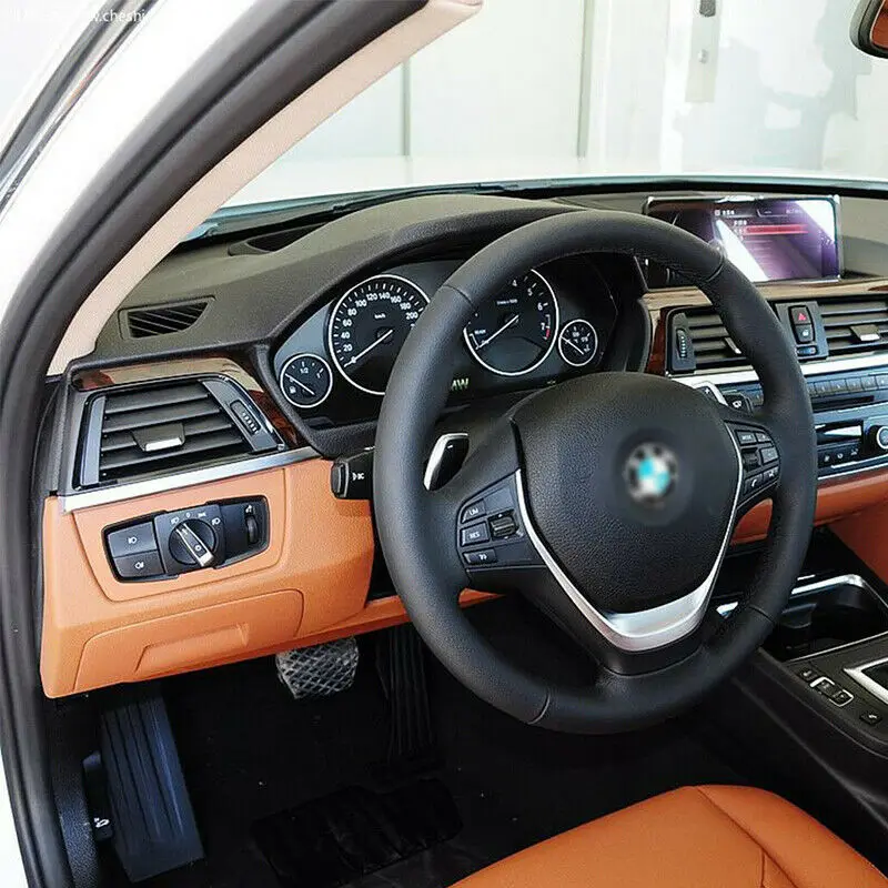 

Refit ABS Chrome Interior Steering Wheel ADD-ON Trim For BMW 3 Series X3 Series