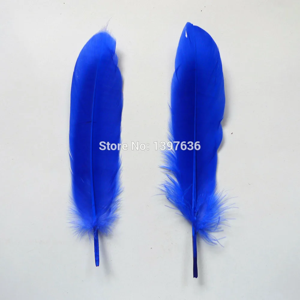 Оптовая продажа высококачественные гусиные перья 100 шт./лот синего цвета 5-8