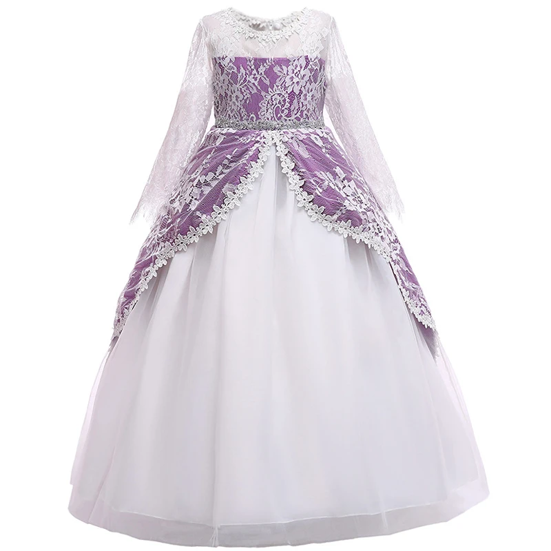 2018 Winter Long Sleeve Christmas Dress Wedding For Girls Kids Clothing Party Bridesmaid Princess Prom Costume | Детская одежда и