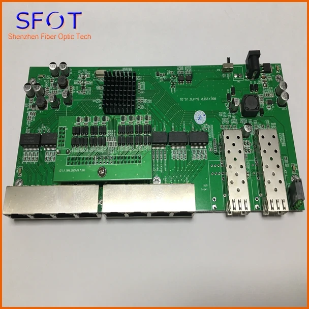 Плата обратного переключателя POE без управления 2 порта SFP + 8 портов GE Rj45