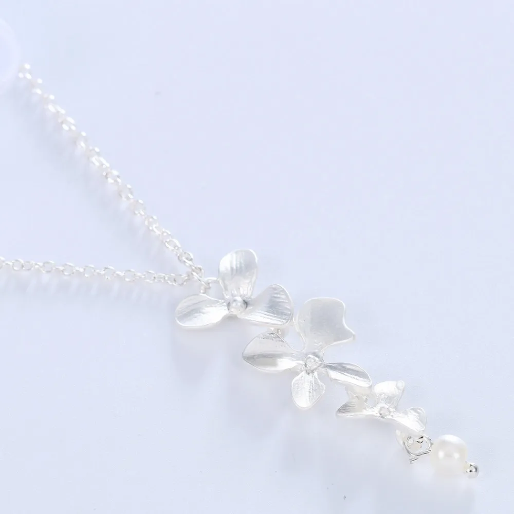 Женские Подвески в виде цветка орхидеи Kinitial ожерелья с лепестками цветов