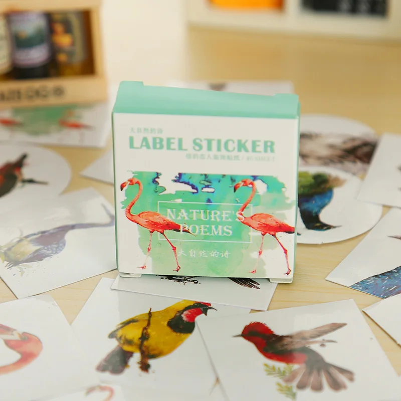 40 ⑤ кор. природа стихи мини бумажный декоративный стикер diy альбом печать для
