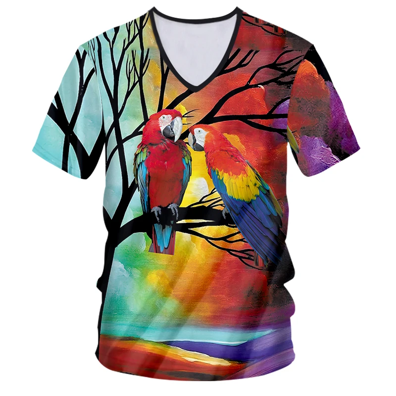 Мужская футболка с глубоким V-образным вырезом и коротким рукавом