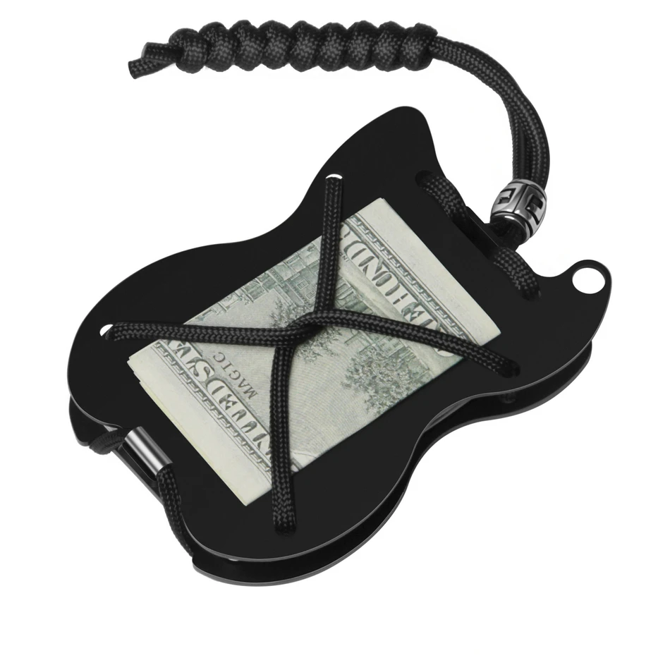 Тонкий бумажник кошелек для кредитных карт с ремешком из Паракорда