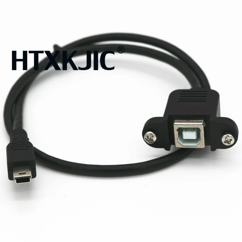 Кабель с 5 контактным штекером Mini USB на гнездо B 50 см винтами|Компьютерные кабели и