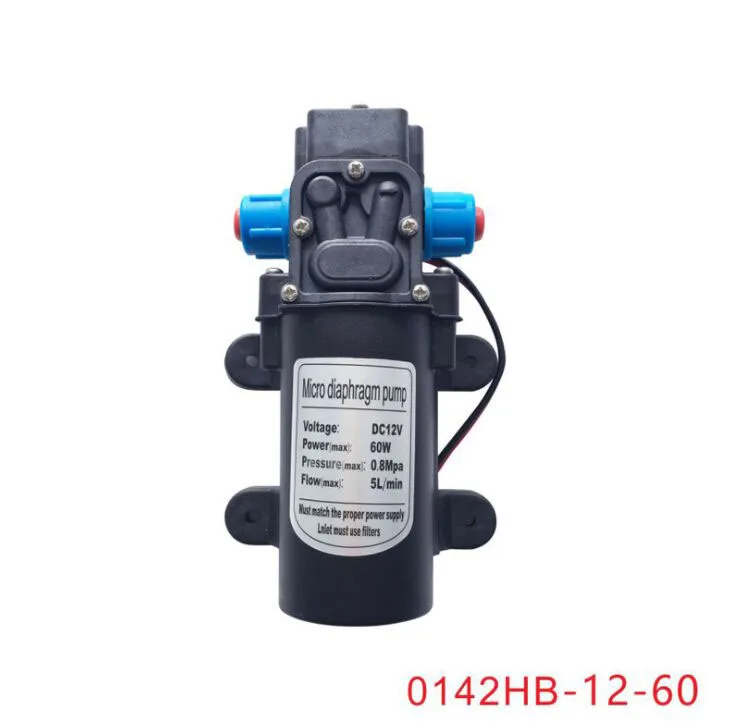 DC 12V 24V 5L/min 60W Мембранный самовсасывающий мини водяной насос высокого