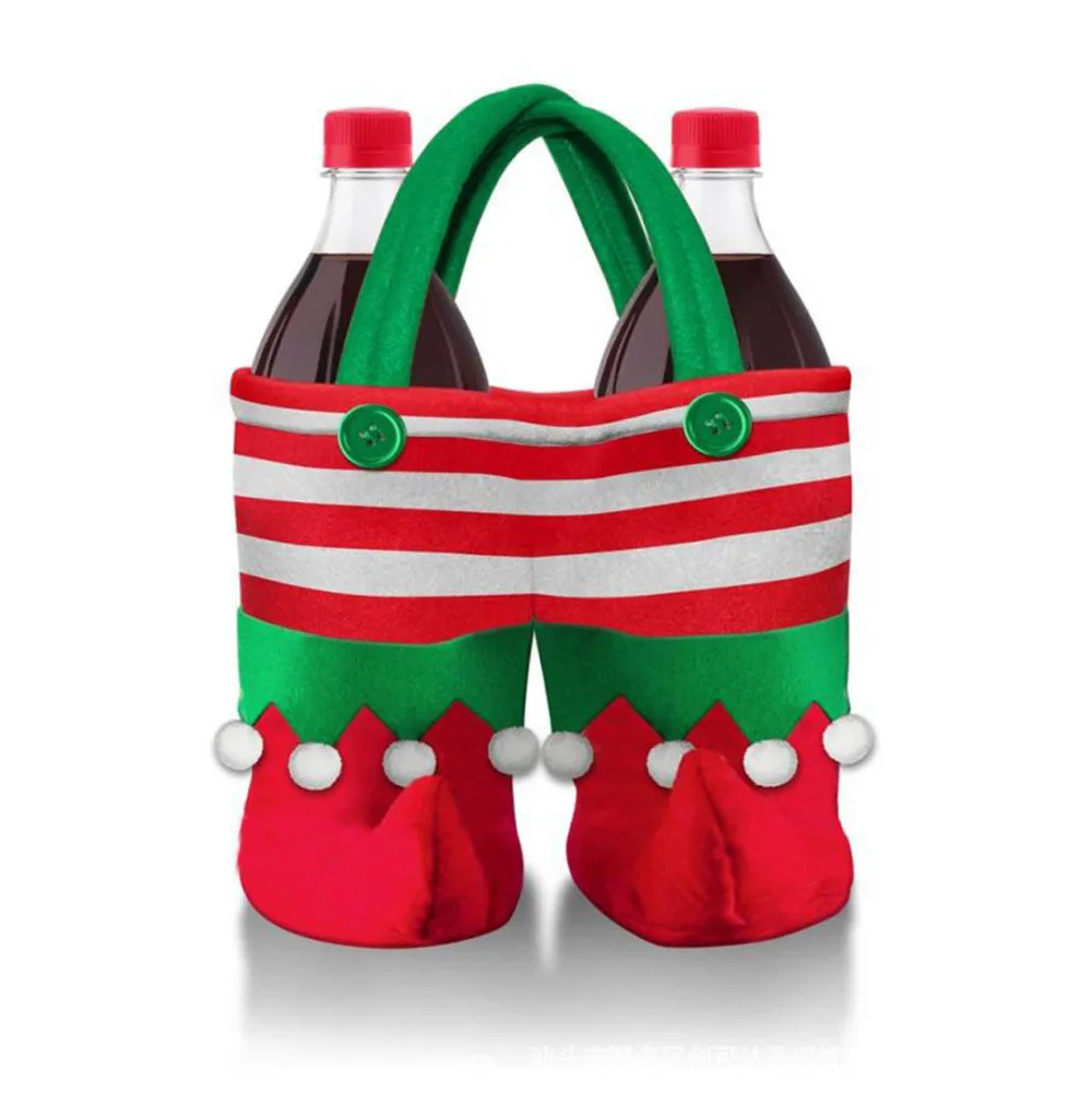 1pcs/lot Lovely Christmas Decoration Supplies Cola wine Elf Bag Creative Home Party Candy Gift Bags |