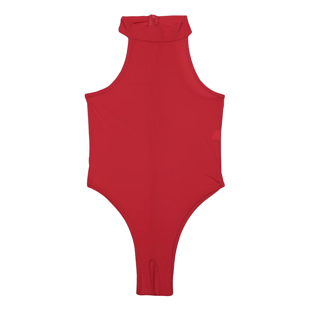 Red Iiniim, женское нижнее белье, облегающее, для ночного клуба, с вырезом, с высоким вырезом, открытая ягодица, с вырезами, стринги, купальник, прозрачный, боди, комбинезон - Цвет: Red