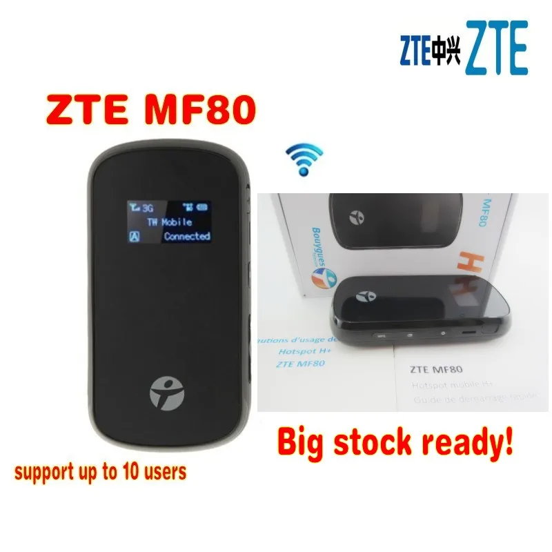 Разблокированный Роутер ZTE MF80 3g Wi Fi роутер 42 Мбит/с Мобильная точка доступа 4g mifi